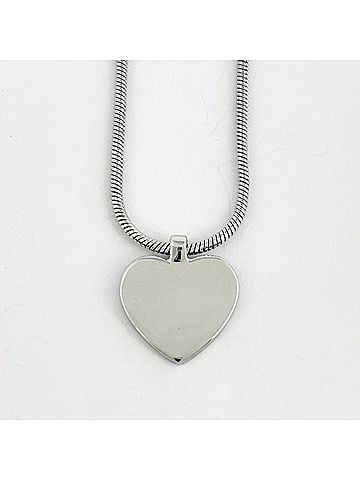 Christian Dior Christian Dior necklace, heart design, rhinestones, silver plated, silver, women's. (view 2)