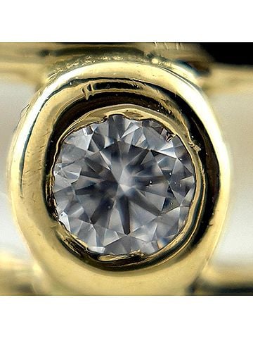 Tiffany & Co. Tiffany &amp; Co. Double Wire Ring, Yellow Gold (YG), with Small Diamonds, Elsa Peretti Design, 750 Diamond, Women's Ring (view 2)