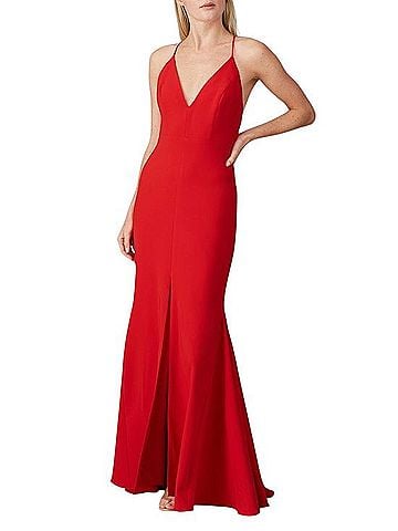 Aidan Mattox Plunging V-Neck Gown Cocktail Dress (view 1)