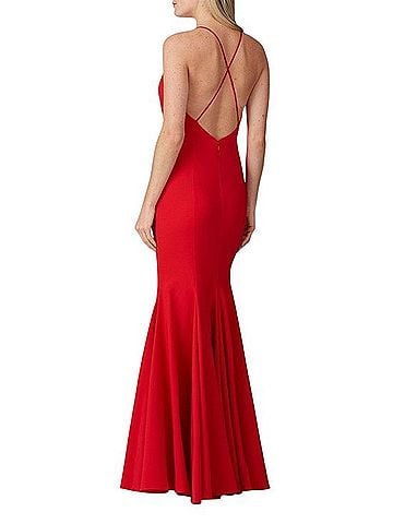 Aidan Mattox Plunging V-Neck Gown Cocktail Dress (view 2)