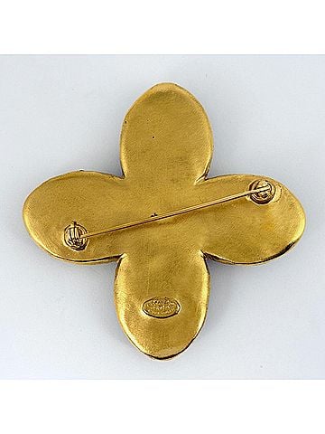 Chanel Chanel Coco Mark Color Stone Brooch GP Gold Women's (view 2)