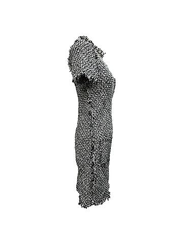 Lanvin Lanvin Tweed Short Sleeve Mini Dress in Black and White Cotton (view 2)