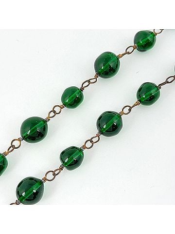 Chanel Chanel necklace, Coco Mark, colored stone, long, GP gold, green, women's. (view 2)