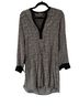 Vince. 100% Silk Graphic Black White Tan Silk Top Size XS - photo 1