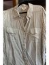 Perch by Blu Pepper Stripes Multi Color Tan Button-Down Shirt Size 3X - photo 3