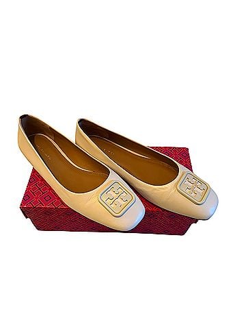 Tory Burch tory burch cream logo square toe ballet flat Flats (view 1)