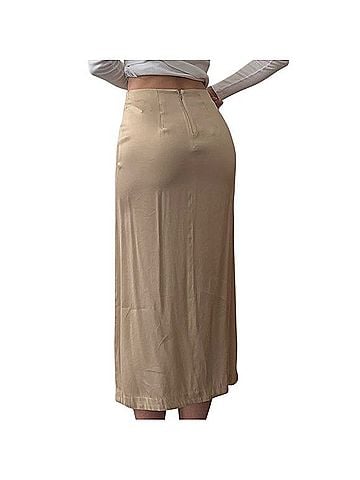 & Other Stories Gold Satin Skirt Formal Skirt (view 2)