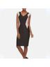 Jax Color Block Black Ivory Cocktail Dress Size 10 - photo 4