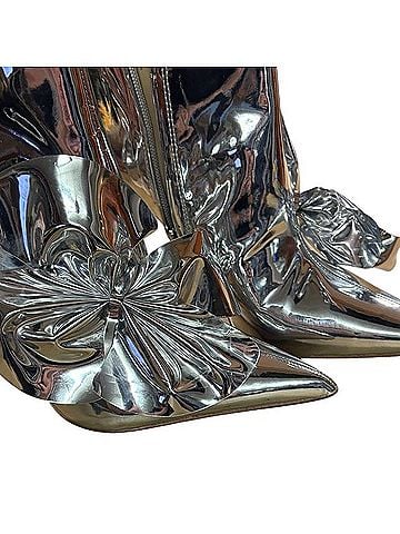Jessica Simpson Shiny Metallic Heeled Boots Heels (view 1)