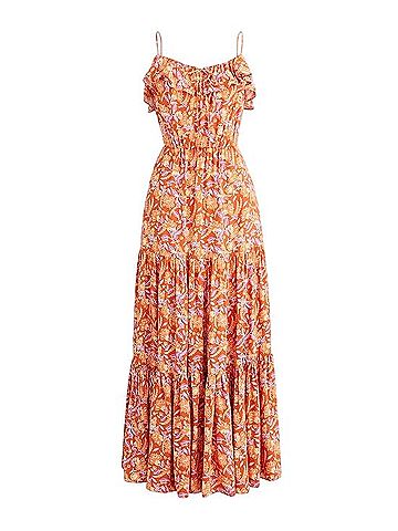 J.Crew x Dauphinette Tiered maxi dress in painted block print Casual Dress (view 1)