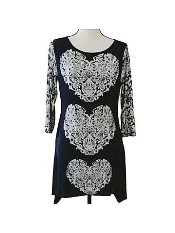 Style&Co Y2K Lace Print Heart Dress Casual Dress (view 1)