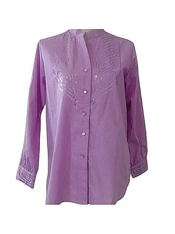Bob Mackie Long Sleeve Button-Down Shirt (view 1)