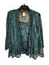 Alex Evenings 60% Nylon 40% Rayon 100% Polyester Floral Teal Black Jacket Size L - photo 1