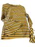 AndTheWhy Stripes Yellow Black Long Sleeve Top Size S - photo 1