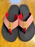 L.L.Bean Red Black Flip Flops Size 8 - photo 3