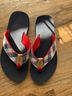 L.L.Bean Red Blue Multi Color Flip Flops Size 8 - photo 4