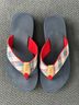 L.L.Bean Red Blue Multi Color Flip Flops Size 8 - photo 7