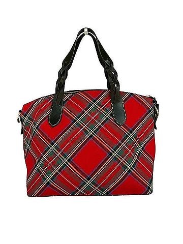 Dooney & Bourke Red Tartan Plaid Satchel Satchel (view 2)