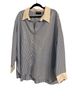 Lane Bryant 100% Polyester 100% Polyester Stripes Blue White Long Sleeve Button-Down Shirt Size 26 - photo 1