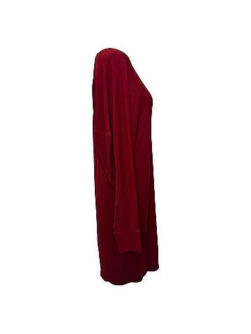 Lanvin Lanvin Long Sleeve Mini Dress in Burgundy Viscose (view 2)