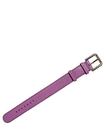 Dolce & Gabbana Purple Textured Leather Gold Buckle Belt Strap Women's Bracelet (view 2)