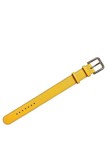 Dolce & Gabbana Yellow Textured Leather Gold Buckle Belt Strap Women's Bracelet (view 2)