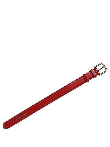 Dolce & Gabbana Red Calfskin Leather Gold Buckle Belt Strap Women's Bracelet (view 2)