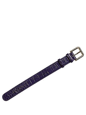Dolce & Gabbana Violet Embossed Leather Gold Buckle Belt Strap Women's Bracelet (view 2)