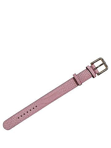Dolce & Gabbana Pink Embossed Leather Gold Buckle Belt Strap Women's Bracelet (view 2)