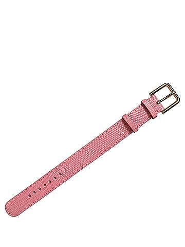 Dolce & Gabbana Pink Textured Leather Gold Buckle Belt Strap Women's Bracelet (view 2)