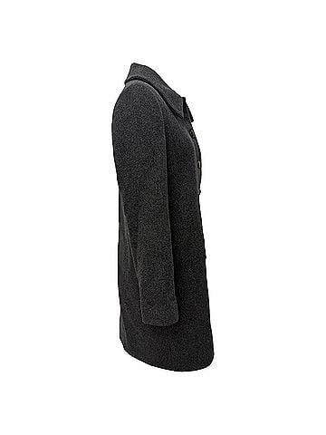 Ganni Ganni Collared Trench Coat in Grey Wool (view 2)