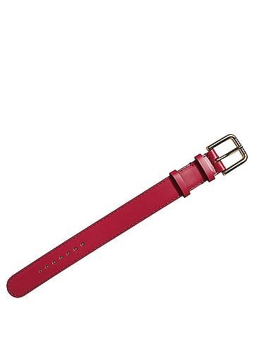 Dolce & Gabbana Red Calfskin Leather Gold Buckle Belt Strap Women's Bracelet (view 2)