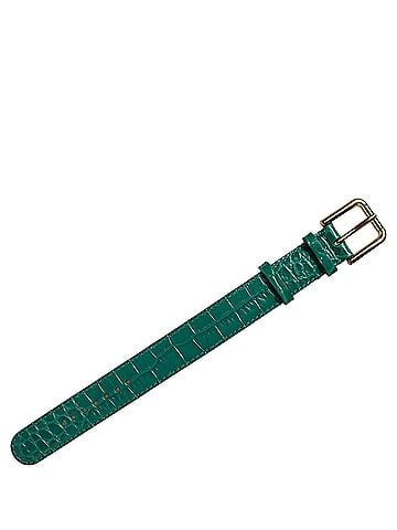 Dolce & Gabbana Green Embossed Leather Gold Buckle Belt Strap Women's Bracelet (view 2)