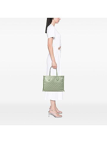 Gucci Large GG Denim Ophidia Tote (view 2)