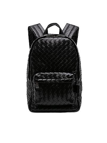 Bottega Veneta Small Leather Intrecciato Backpack (view 1)