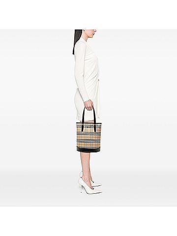 Burberry House Check Coated Canvas Bucket Bag (view 2)