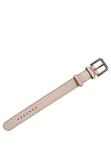 Dolce & Gabbana Pink Embossed Leather Gold Buckle Belt Strap Women's Bracelet (view 2)
