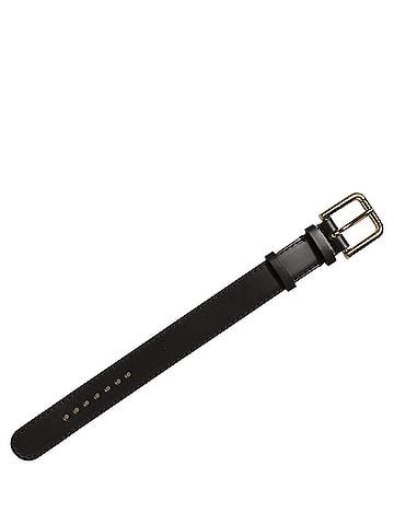 Dolce & Gabbana Black Calfskin Leather Gold Buckle Belt Strap Women's Bracelet (view 2)