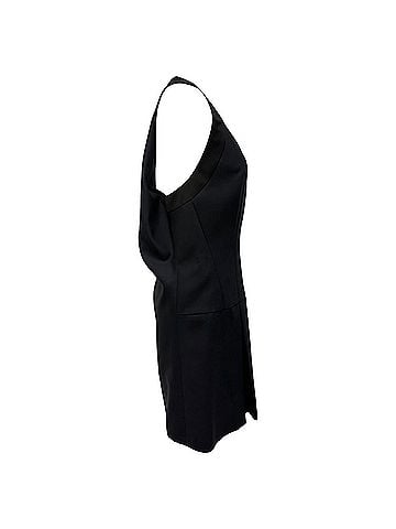Alexander McQueen Alexander McQueen Mini Halter Dress in Black Wool (view 2)