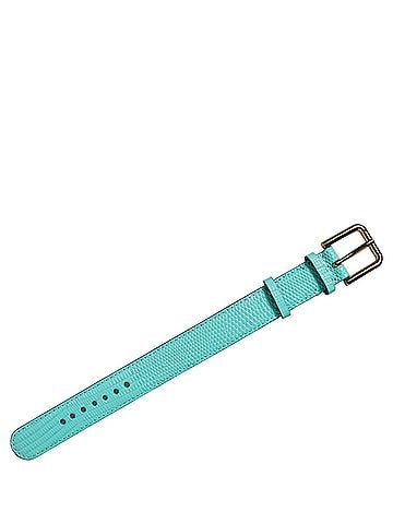 Dolce & Gabbana Blue Textured Leather Gold Buckle Belt Strap Women's Bracelet (view 2)