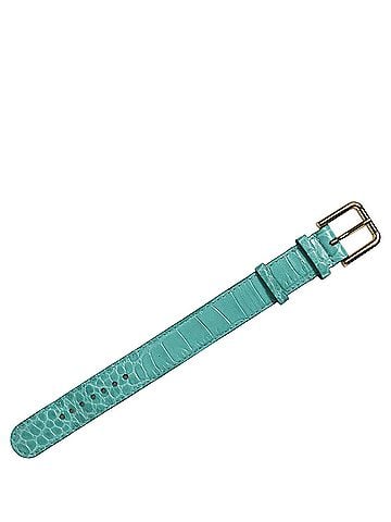 Dolce & Gabbana Blue Embossed Leather Gold Buckle Belt Strap Women's Bracelet (view 2)