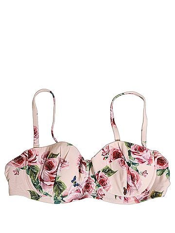 Dolce & Gabbana Pink Floral Print Underwire Beachwear Bikini Women's Top (view 1)