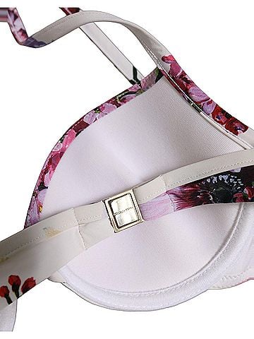 Dolce & Gabbana White Floral Print Nylon Beachwear Bikini Women's Top (view 2)