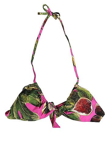 Dolce & Gabbana Fuchsia Pink Fig Print Beachwear Bikini Women's Top (view 1)