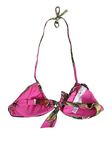 Dolce & Gabbana Fuchsia Pink Fig Print Beachwear Bikini Women's Top (view 2)
