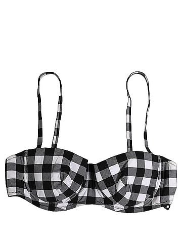 Dolce & Gabbana Black White Gingham Check Beachwear Bikini Women's Top (view 1)