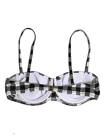 Dolce & Gabbana Black White Gingham Check Beachwear Bikini Women's Top (view 2)