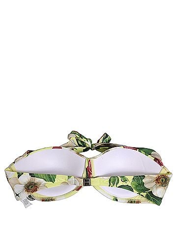 Dolce & Gabbana Yellow Floral Halter Nylon Beachwear Bikini Women's Top (view 2)