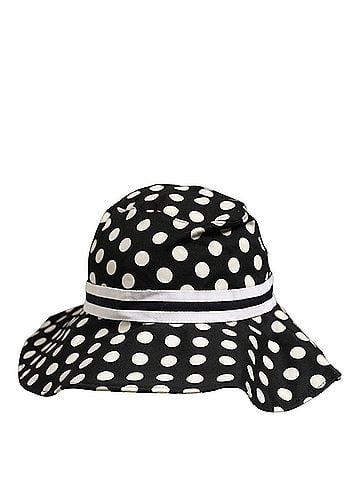 Dolce & Gabbana Black White Polka Dot Cotton Bucket Capello Women's Hat (view 1)