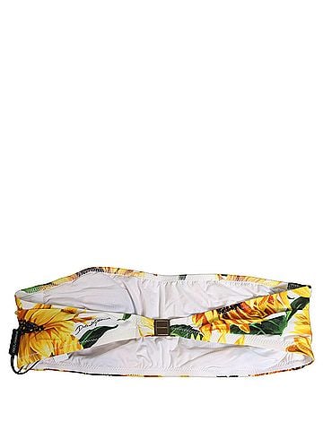 Dolce & Gabbana White Sunflower Print Bandeau Beachwear Bikini Women's Top (view 2)